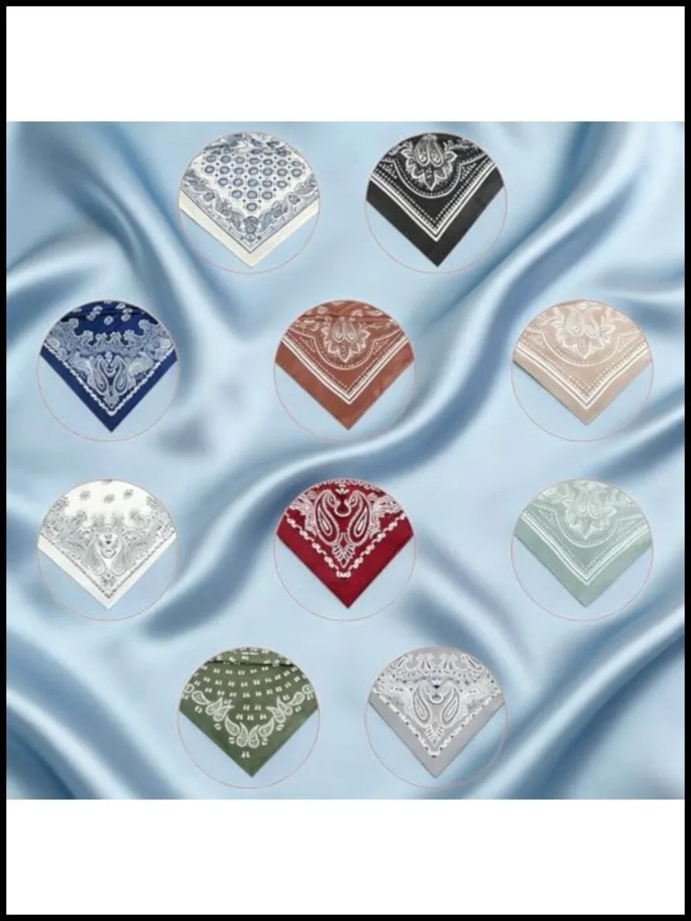 10 Pack Satin Head Scarves Square Neck Scarf for Hair Wrap Party